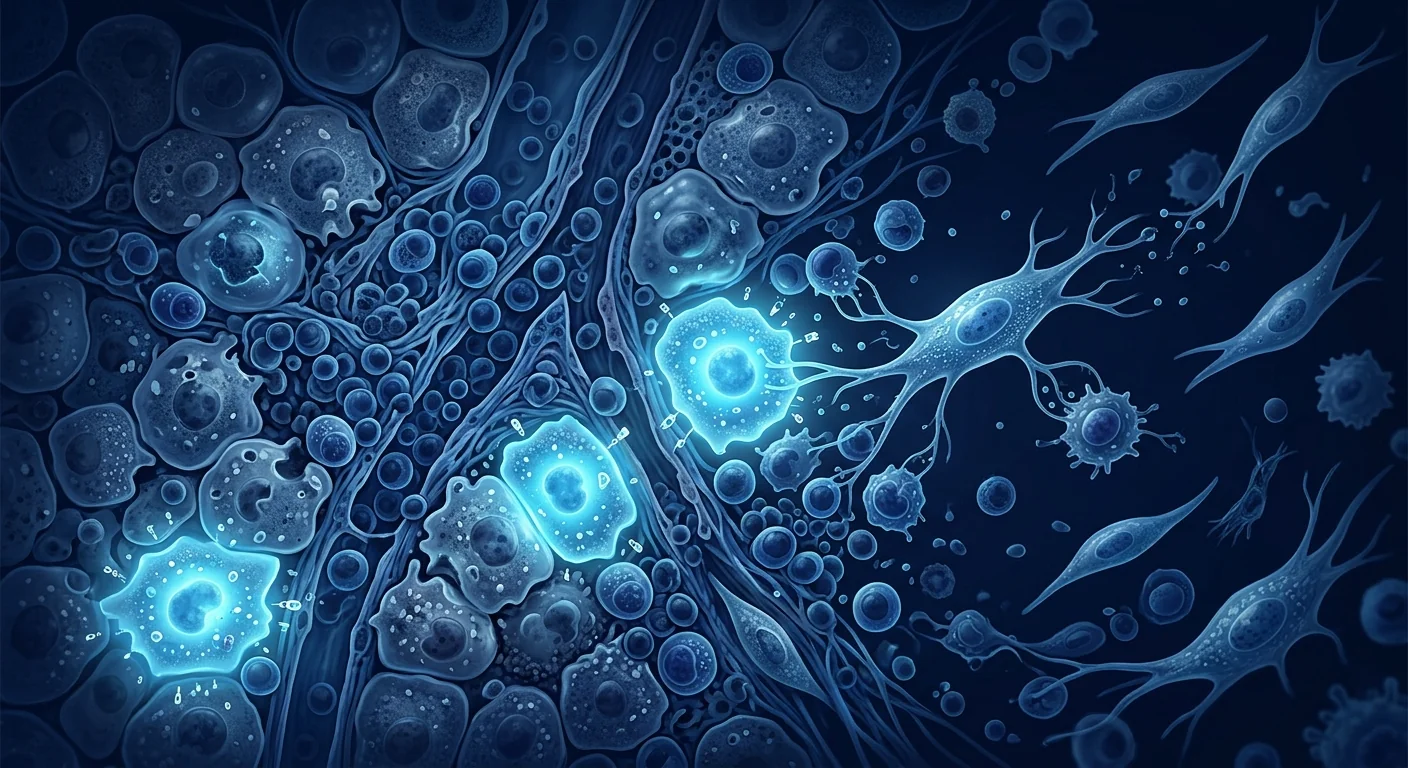 Scientific illustration of mesenchymal stem cells modulating hepatic immune response and preserving hepatocyte architecture in autoimmune hepatitis