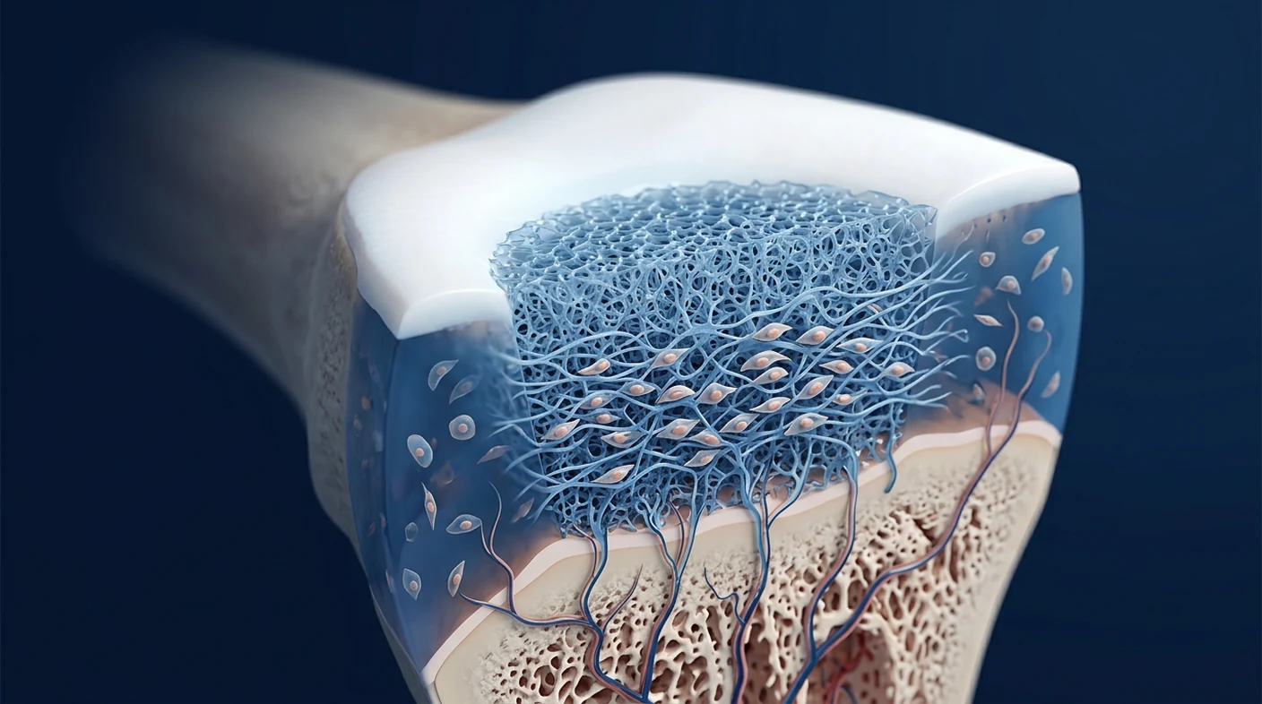 MSC cartilage tissue engineering scaffold placed within a focal articular cartilage defect