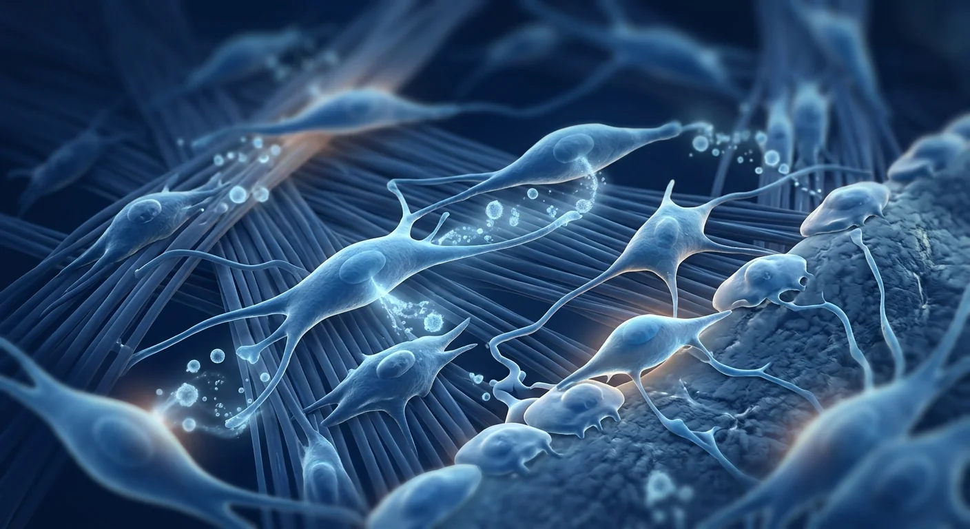 Mesenchymal stem cells — microscopic view showing MSC interaction with periodontal ligament cells and periodontal regeneration mechanism
