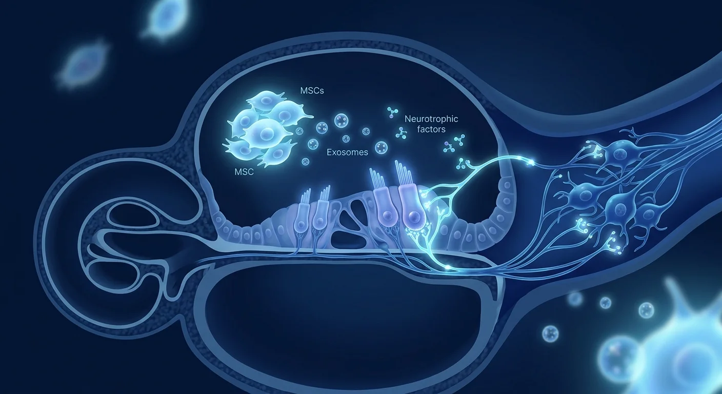 MSC mechanisms in cochlear regeneration — neurotrophic support, anti-inflammatory action, and hair cell protection