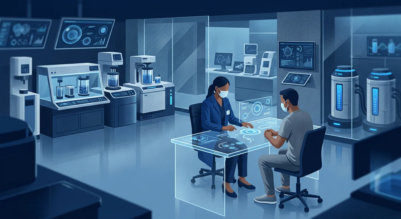 Modern stem cell clinic consultation environment — premium regenerative medicine facility