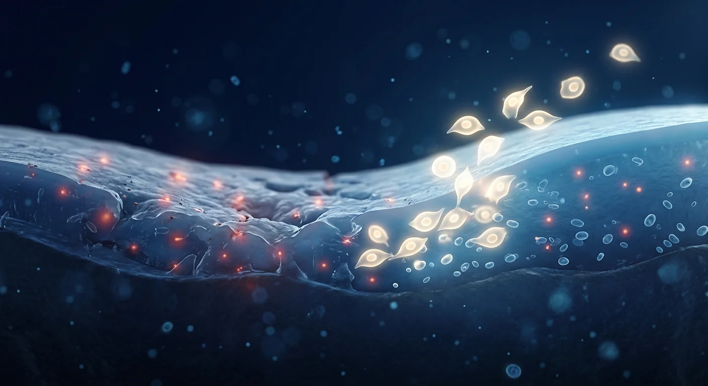 3D medical visualization of healthy knee joint with regenerating cartilage