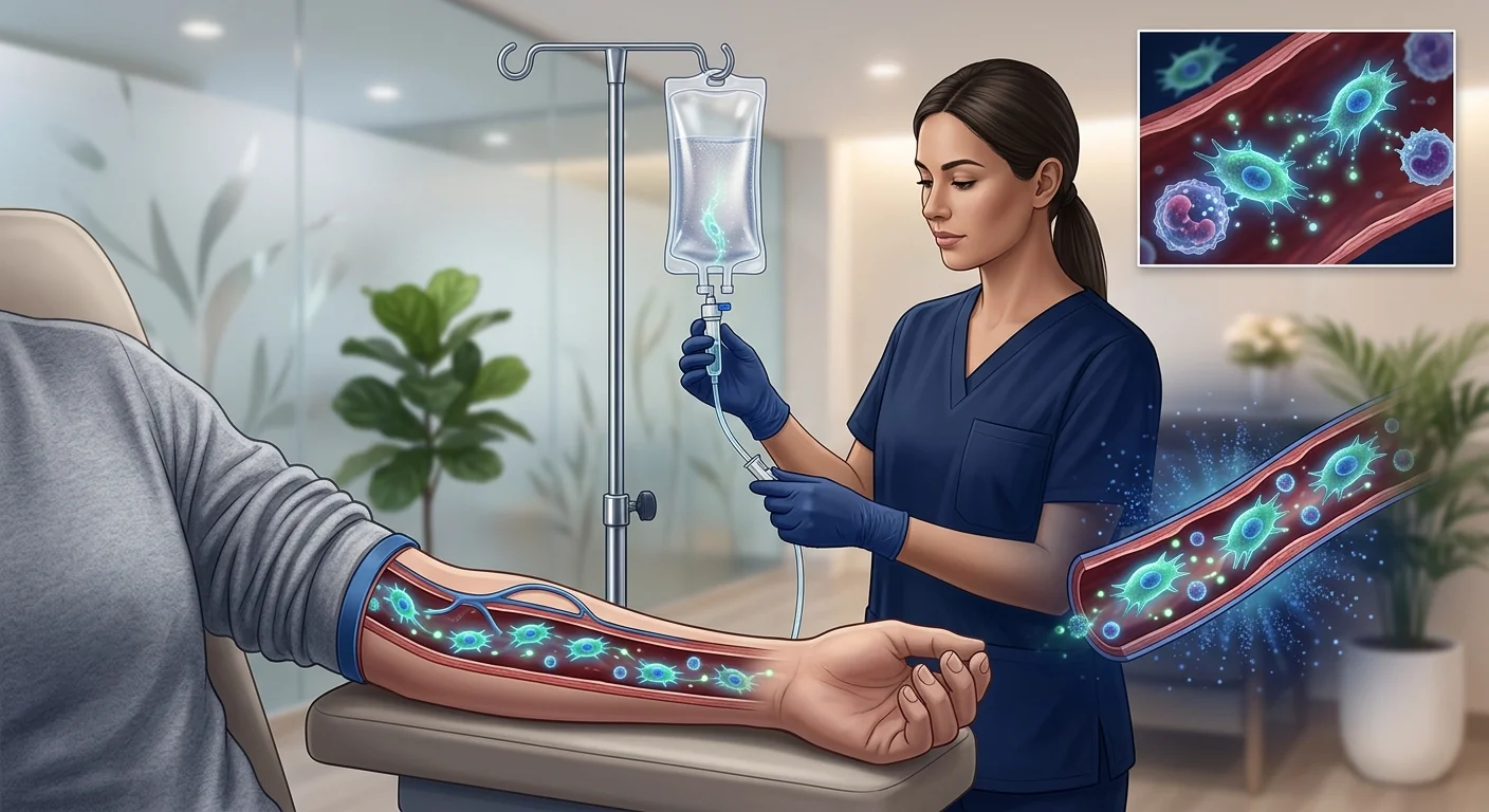 Clinical setting for intravenous MSC infusion delivering systemic anti-inflammatory and metabolic-rebalancing signalling in regenerative medicine