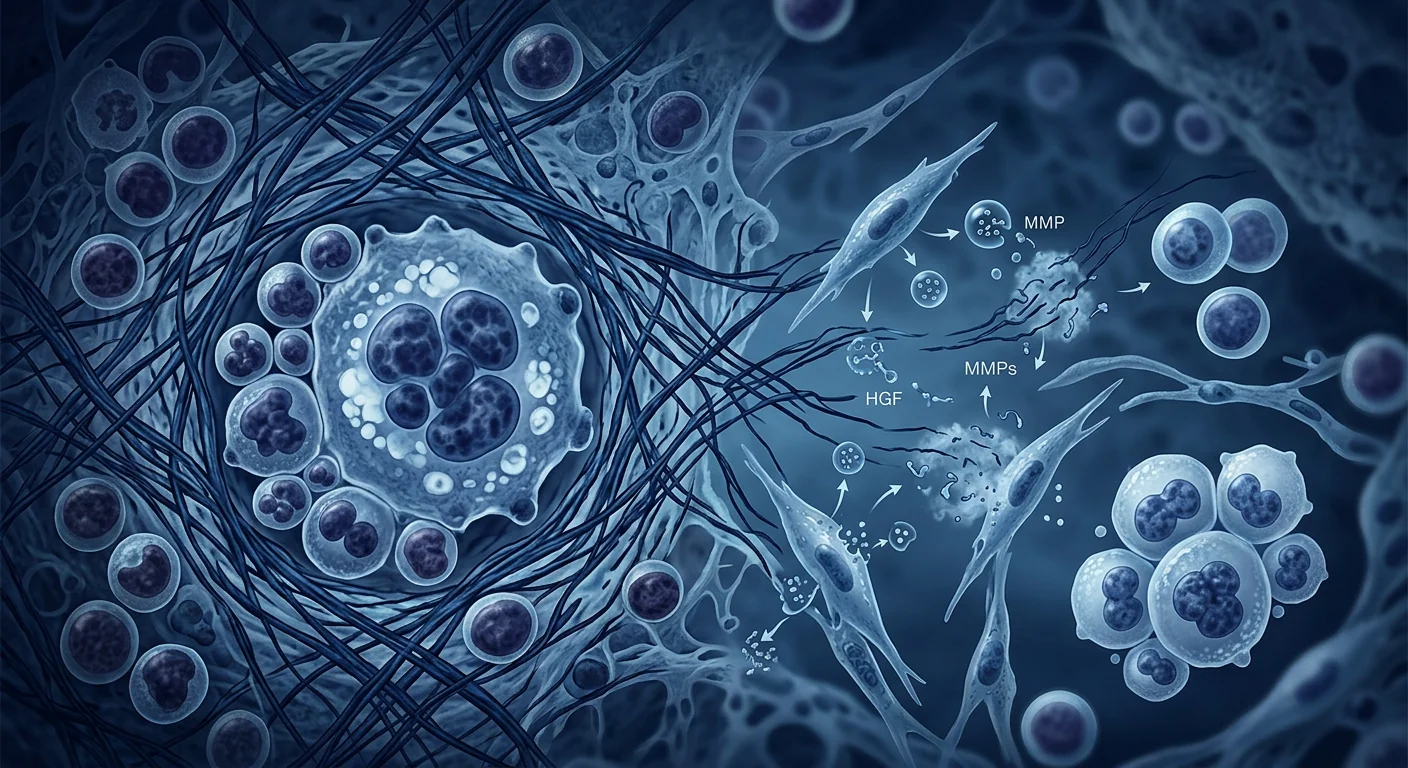 Bone marrow microenvironment in myelofibrosis — MSC-mediated niche restoration, megakaryocyte cytokine suppression, and anti-fibrotic collagen degradation