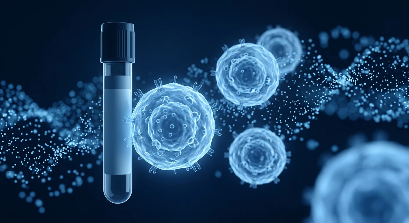 NK cell activity test — laboratory blood tube and natural killer cells