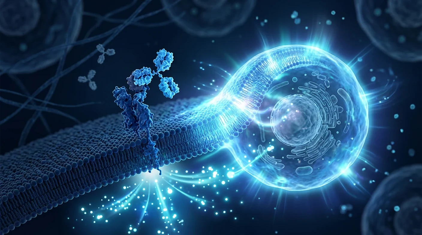 Inhibitory checkpoint receptor on an immune cell being blocked, allowing the suppressed cell to reactivate