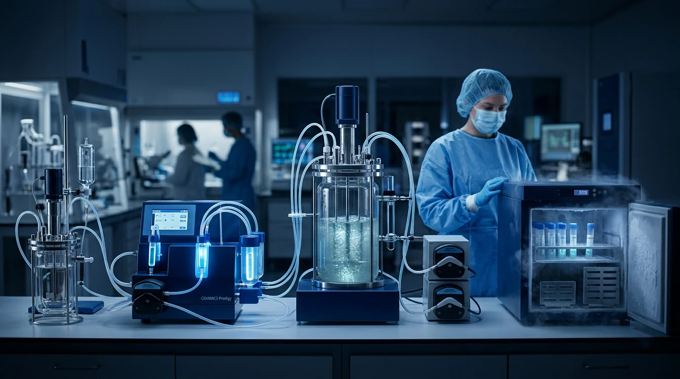 NK cell manufacturing process from magnetic separation through controlled bioreactor expansion