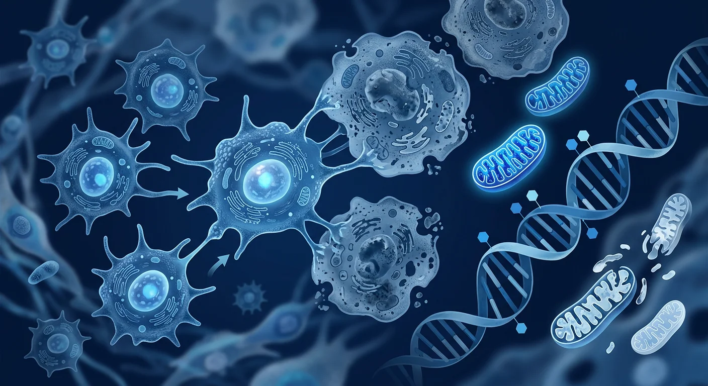 Biohacking and longevity medicine — mesenchymal stem cell therapy for cellular rejuvenation and healthspan optimization, scientific medical visualization