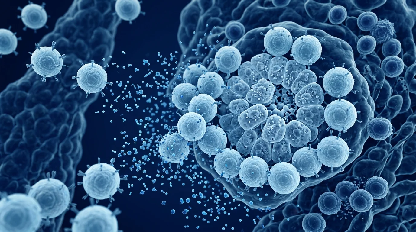 Scientific illustration of mesenchymal stem cells homing to pancreatic islets for beta-cell preservation in Type 1 Diabetes